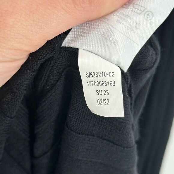 Banana Republic Sweater Dress Pleated Maxi Black Tie Waist Stretch Sz SP - Picture 10 of 11